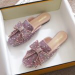 Baotou Half Slippers Women's Summer Wear Fashion Rhinestone Sandals and Slippers Flat Cyber Celebrity Lazy Shoes - Image 6