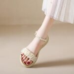 New Summer Outfit Fashion Thick Bottom Sandals with Skirt Beautiful Work Soft Bottom Not Tired Feet - Image 3