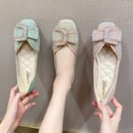 Spring and Autumn New Square Head Four Seasons Shallow Mouth Rhinestone Single Shoes Ladyshoes Large Size Women's Shoes - Image 8