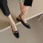 French Retro Soft Leather Thick Heel Camellia Toe Sandals Women's Summer New Low Heel All-match Hare Mary Jane Shoes - Image 11