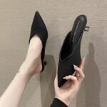 Women's Summer Fashionable Slippers with Pointed Toe, Stiletto Heel, Mules, Versatile, Perfect for Wearing