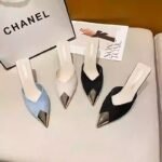 Women's Summer Slippers with Suede Metal Pointed Toe, Stiletto Heel, - Image 8