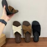 Cross-Strap Linen Slippers for Women, Summer New Style, Retro Casual Sandals, Vacation Seaside Beach Flat Sandals - Image 5