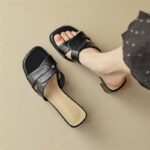 New Style, Slip-On, Height-Increasing, Chunky Heel, Suitable for Pairing with Dresses, Pop-Style Thick - Image 3