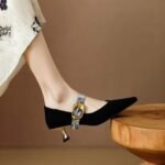 Spring New Arrival All-match Pointed Mary Jane Shoes with One-word Buckle for Women
