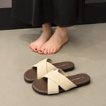 Cross-Strap Linen Slippers for Women, Summer New Style, Retro Casual Sandals, Vacation Seaside Beach Flat Sandals - Image 2