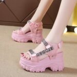new platform platform non-slip high heel Crystal Fashion Net red ins super hot sandals women's shoes