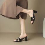 New Style, Slip-On, Height-Increasing, Chunky Heel, Suitable for Pairing with Dresses, Pop-Style Thick - Image 6