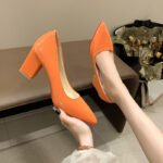 Candy Color Thick Heel Women's Shoes