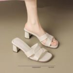 New Style, Slip-On, Height-Increasing, Chunky Heel, Suitable for Pairing with Dresses, Pop-Style Thick - Image 2