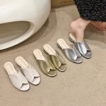 Summer New Style Fish-Mouth Women's Slippers, Elegant Casual Fashion Half-Slip Large Size Women's Shoes - Image 6