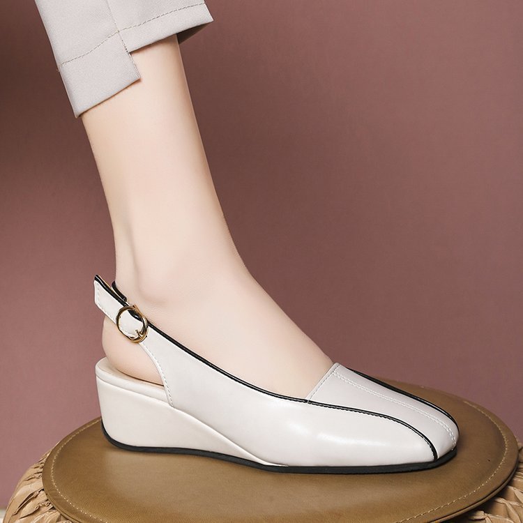 O1CN01auIWIA1yq8HjJhz7x_!!2203906629-0-cib New Wedge Heeled Women's Shoes Square Head Empty One-word Elegant Mother's Shoes for Women - Image 1