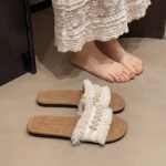 Open-Toe Pearl Flat Beach Sandals for Women - Image 5