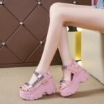 new platform platform non-slip high heel Crystal Fashion Net red ins super hot sandals women's shoes - Image 6