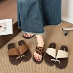 Simple metal buckle slip-on toe sandals for women, 2026 summer new arrival, fairy-style fashionable beach sandals. - Image 5