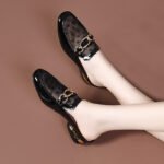 New Style Baotou High-Heeled Slippers for Women, Fashionable Thick-Heeled Outer Sandals, Simple Temperament - Image 2