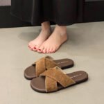 Cross-Strap Linen Slippers for Women, Summer New Style, Retro Casual Sandals, Vacation Seaside Beach Flat Sandals