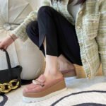 Baotou Half-Slip Heelless Thick-Soled Wedge Two-Color Sole Large Size Sandals - Image 5