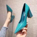 New Fashion Pointed Toe Professional Work Shoes Shallow Mouth Women's Patent Leather High Heels