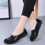 Mother's Suede Cowhide Beanie Shoes Women's Non-Slip Casual Flats Shoes - Image 8