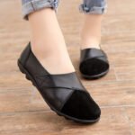 Cross-Border Large Size Women's Shoes Casual Versatile Women's Flats Low-Top Velcro Beanie Shoes Loafers