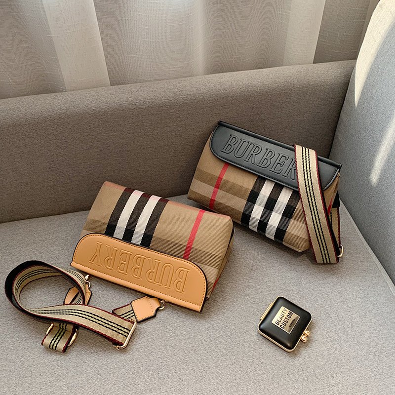 O1CN01Bfn20X1h4BM2KIgAs_!!2200636404223-0-cib Korean Style Single Shoulder Crossbody Small Square Bag Underarm Bag Canvas Plaid New Model - Image 1