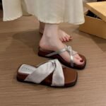 Trendy Versatile Sandals for Outdoor Wear, Fairy Shoes, Slimming Fashion New Style, Versatile with Skirts, Chunky Heel Square Toe Slippers - Image 6