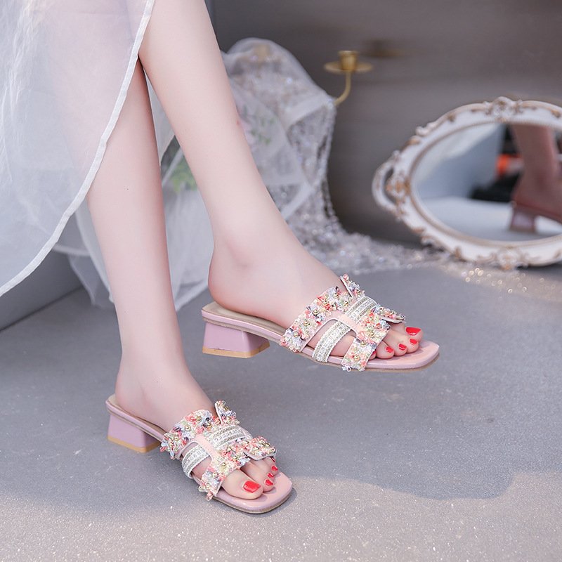 O1CN01Joir5v1OVEDzx5gUX_!!3840601710-0-cib Sandals and Slippers Women's Summer Outer Wear 2026 New Summer Summer Women's Shoes Fairy All-match Mid-heel Beach Slides - Image 1