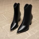 35 SIZE winter high heels small French ankle boots - Image 2