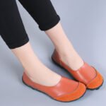 Mother's Suede Cowhide Beanie Shoes Women's Non-Slip Casual Flats Shoes - Image 6