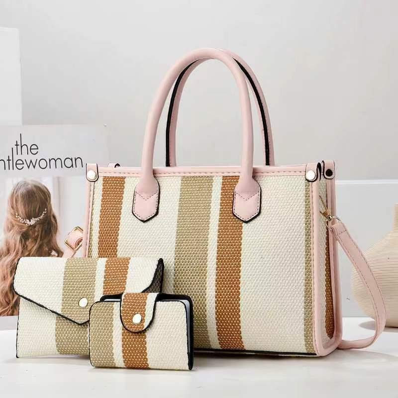O1CN01ebWPzi1J3gKEv3LCC_!!2217646190973-0-cib New Contrast Canvas All-match Fashion Women's Bag High-end Sense Cross-border Large Capacity Shoulder Bag Crossbody Handbag - Image 1