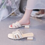 Sandals and Slippers Women's Summer Outer Wear 2026 New Summer Summer Women's Shoes Fairy All-match Mid-heel Beach Slides - Image 3