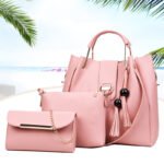 2026 New Women's Bag European and American Fashion Versatile Beaded Tassel Mother-Daughter Bag Three-Piece Set Handbag Shoulder Crossbody Bag