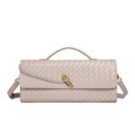 Cross-border Hot-selling Handmade Soft Leather Bagel Bag Horizontal Square Organ Bag Solid Color Foreign Trade Portable Crossbody Women's Bag - Image 6