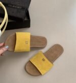 38-40 SIZE Gentle small fragrance style flat bottom open toe flip flops for women - Image 2