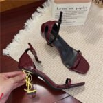 38 SIZE Cross-border foreign trade temperament one-strap black square head stiletto high-heeled sandals for women - Image 4