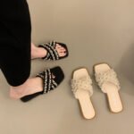40 SIZE new style pearl fashion flat bottom no tired feet non-slip beach small fragrance style sandals - Image 4