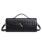 Cross-border Hot-selling Handmade Soft Leather Bagel Bag Horizontal Square Organ Bag Solid Color Foreign Trade Portable Crossbody Women's Bag - Image 17