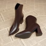 40 SIZE winter high heels small French ankle boots - Image 2
