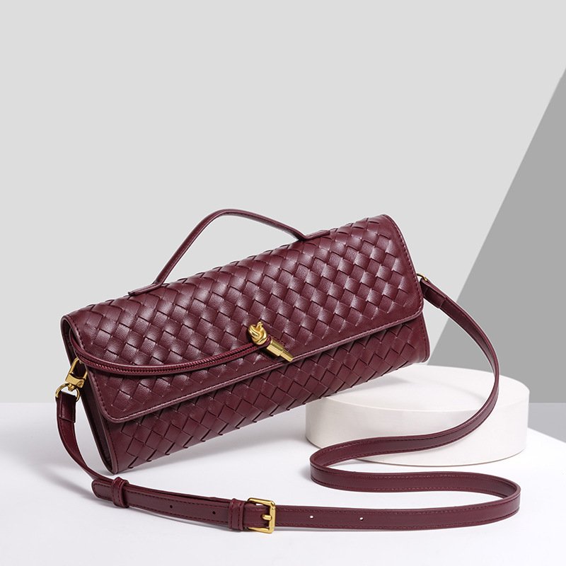 O1CN01Q7QS8L1gj7PCIHc30_!!2219421744177-0-cib Cross-border Hot-selling Handmade Soft Leather Bagel Bag Horizontal Square Organ Bag Solid Color Foreign Trade Portable Crossbody Women's Bag - Image 1