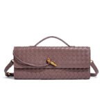 Cross-border Hot-selling Handmade Soft Leather Bagel Bag Horizontal Square Organ Bag Solid Color Foreign Trade Portable Crossbody Women's Bag - Image 12