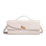 Cross-border Hot-selling Handmade Soft Leather Bagel Bag Horizontal Square Organ Bag Solid Color Foreign Trade Portable Crossbody Women's Bag - Image 14