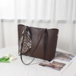 2026 Cross-Border Hot-Selling Solid Color Silk Scarf Tote Bag, Fashionable and Simple, Large Capacity, Light Luxury, Practical for Commuting, Single-Shoulder Women's Bag - Image 6
