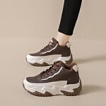 38 SIZE Women’s High-Top Shoes, Korean Style, Versatile Thick-Soled Height-Increasing Sports Shoes - Image 5