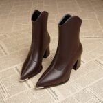 40 SIZE winter high heels small French ankle boots