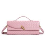 Cross-border Hot-selling Handmade Soft Leather Bagel Bag Horizontal Square Organ Bag Solid Color Foreign Trade Portable Crossbody Women's Bag - Image 9