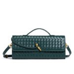 Cross-border Hot-selling Handmade Soft Leather Bagel Bag Horizontal Square Organ Bag Solid Color Foreign Trade Portable Crossbody Women's Bag - Image 3