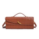 Cross-border Hot-selling Handmade Soft Leather Bagel Bag Horizontal Square Organ Bag Solid Color Foreign Trade Portable Crossbody Women's Bag - Image 15