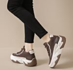 38 SIZE Women’s High-Top Shoes, Korean Style, Versatile Thick-Soled Height-Increasing Sports Shoes - Image 2