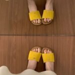 38-40 SIZE Gentle small fragrance style flat bottom open toe flip flops for women - Image 4